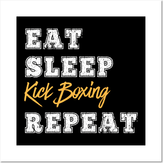 Kick Boing Gift Eat Sleep Repeat Instructor Class Workout Exercise Self Defense Wall Art by HuntTreasures